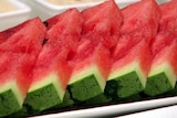 Watermelon slices on a plate.