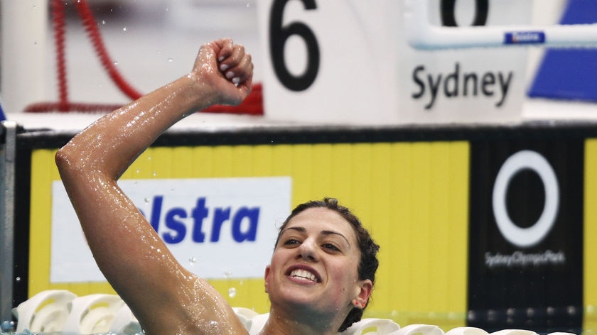 Swimmer Stephanie Rice after setting new world record