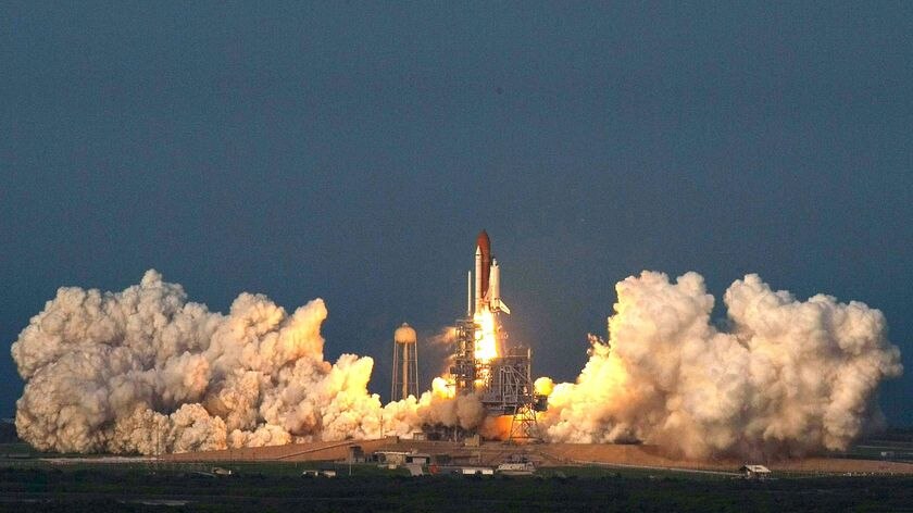 The Space Shuttle Endeavour lifts off