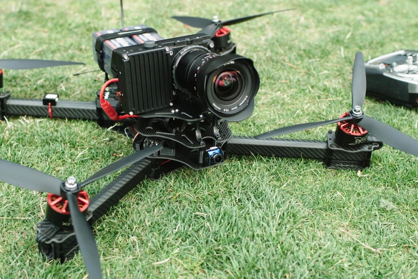  Red Komodo camera on a cinelifter quadcopter