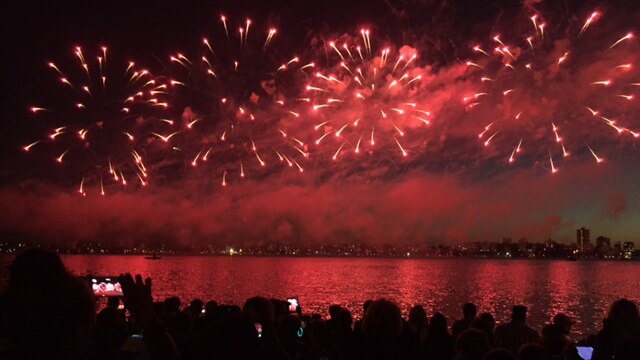Australia Day fireworks on the Swan River