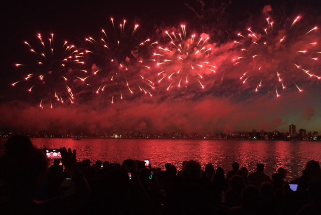 Australia Day fireworks on the Swan River