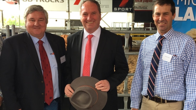MLA Director Geoff Maynard, Deputy Prime Minister Barnaby Joyce, and Cattle Council Chairman Howard Smith.