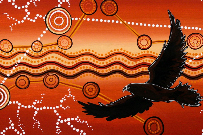 Indigenous painting of a flying bird