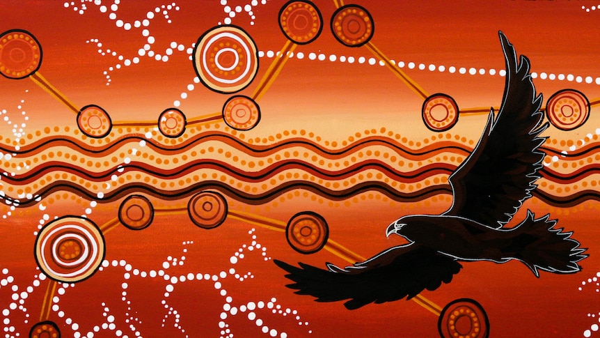 Indigenous painting of a flying bird