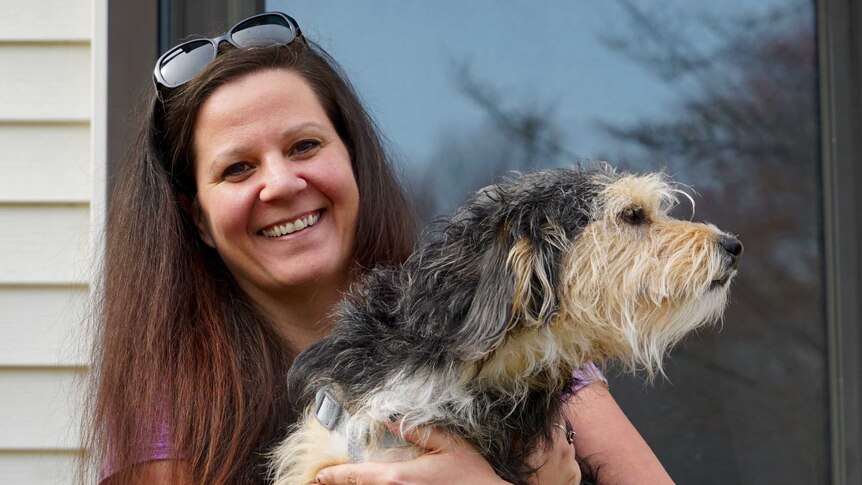 Amy Lappos with her dog