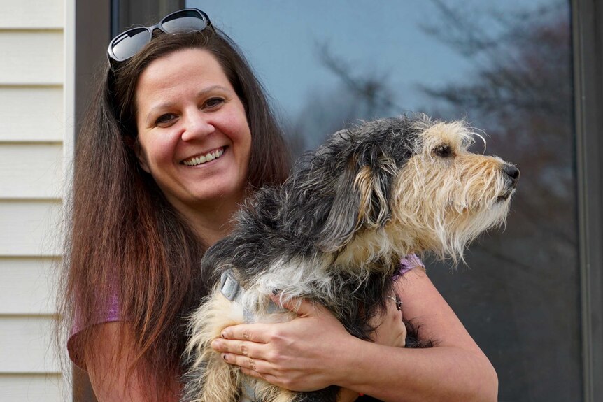 Amy Lappos with her dog