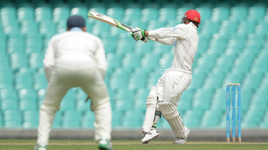 Phil Hughes hit by a bouncer