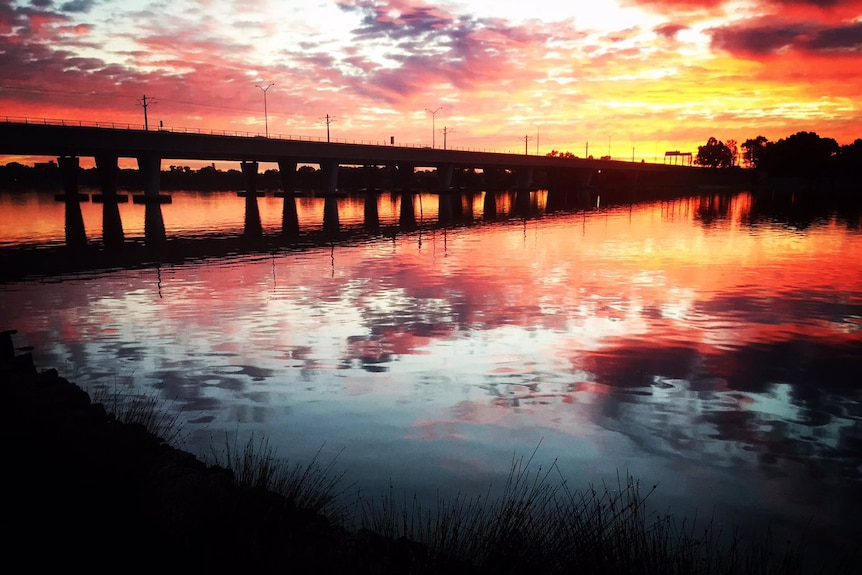 A sunrise over Windan Bridge in Perth.
