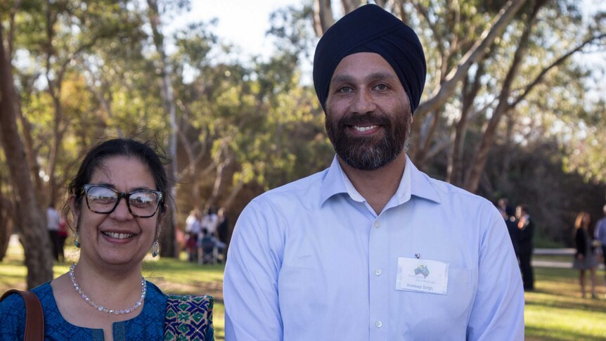 Kuljit Kaur Jassal and Kuldeep Singh at the opening of the Australian Sikh Heritage trail
