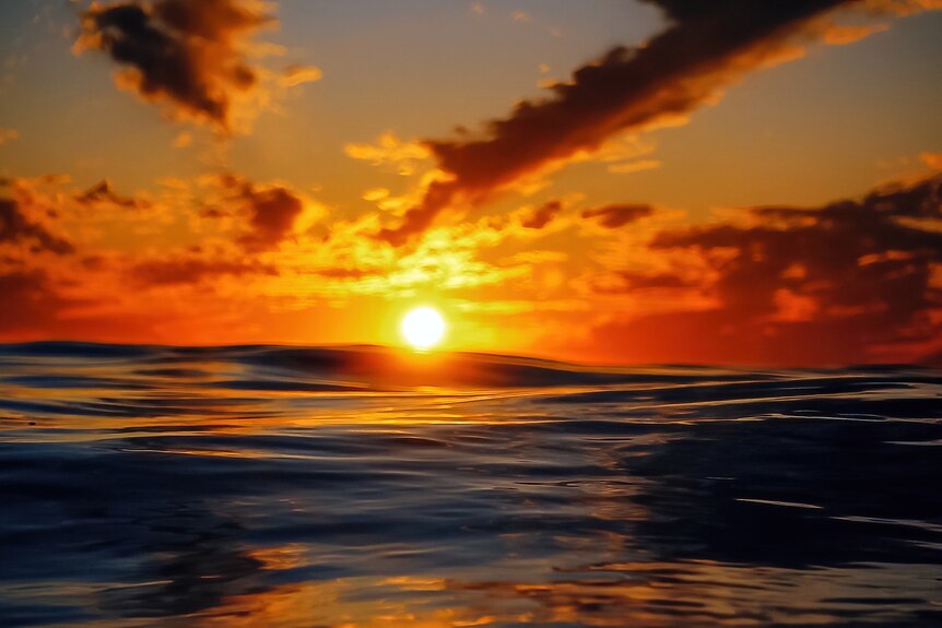 Sunset over water