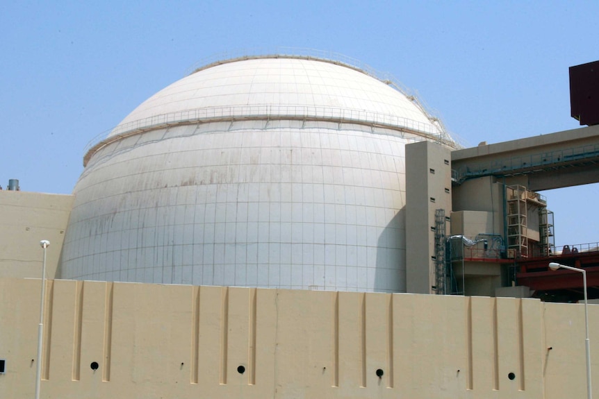 A general view of the Bushehr main nuclear reactor, south of Tehran