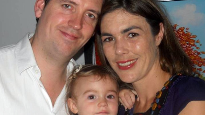 Melinda Taylor pictured with her husband and daughter