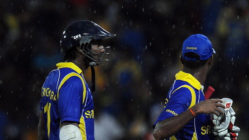 Cut short ... the highly anticipated clash was called off after a huge storm hit Colombo.