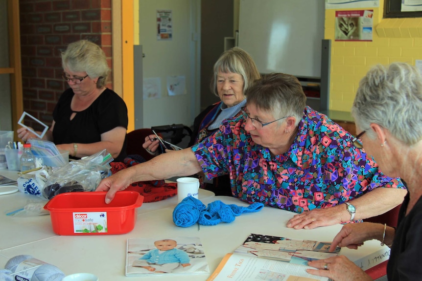 Dunalley craft group around the table