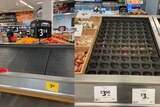 empty shelves at a supermarket