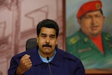 Venezuela's president Nicolas Maduro at a press conference