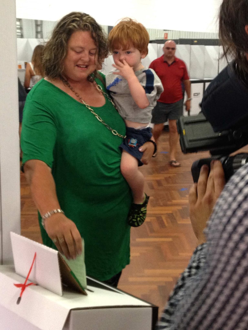 Nat Cook votes in Fisher by-election