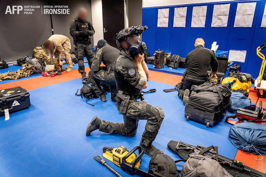 Australian federal police officers are seen during Operation Ironside.