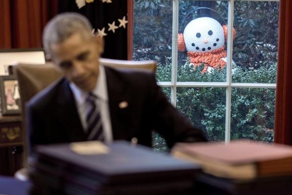 White House staff haunt the President with 'creepy' snowmen