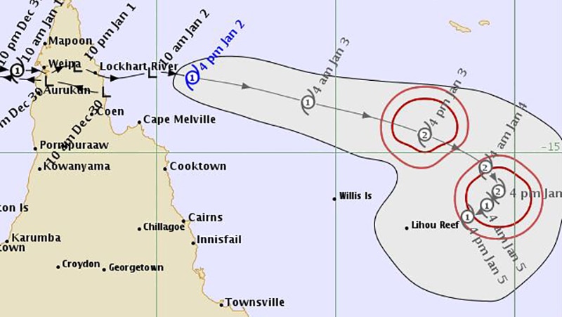 Tropical Cyclone Penny tracking map