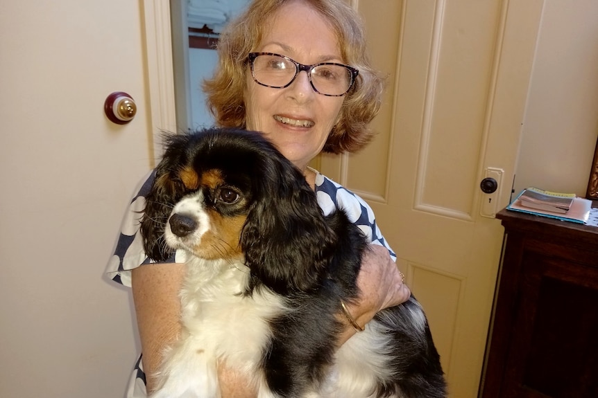 Margaret with her dog.