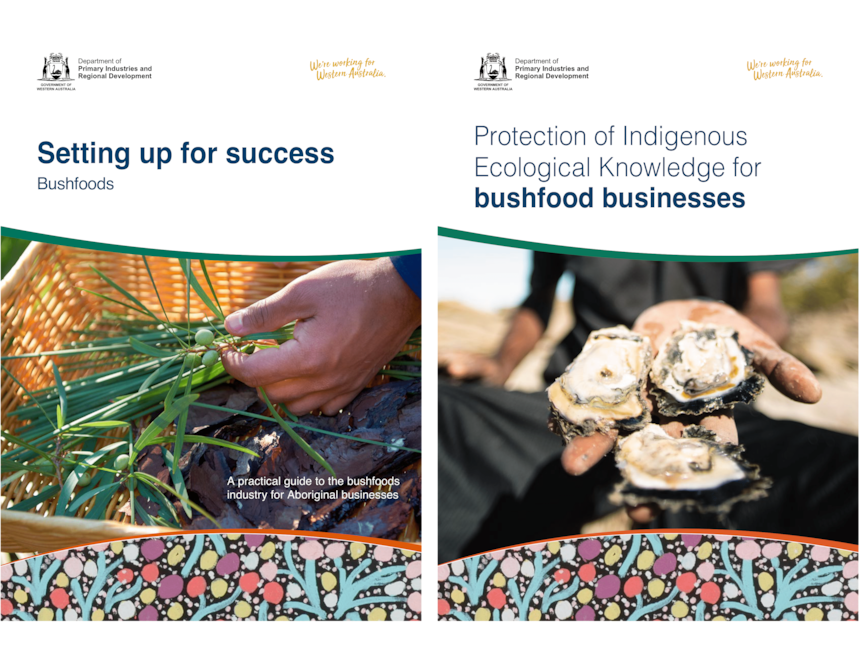 the covers of the two bush food guides