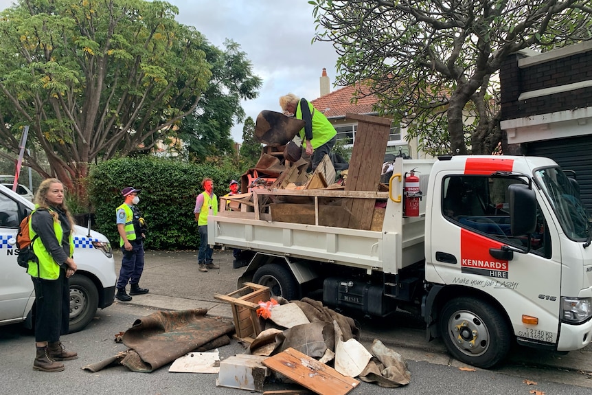 A truck with rubbish