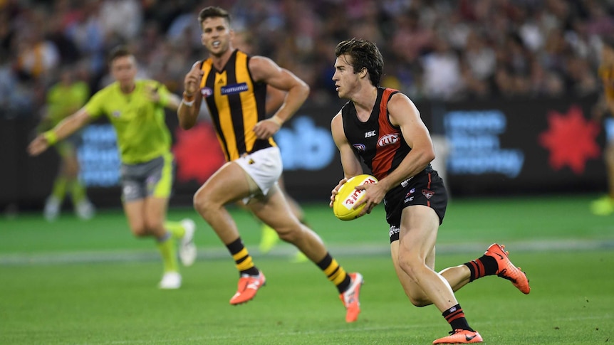 Essendon's Andrew McGrath in action against Hawthorn at the MCG on March 25, 2017.