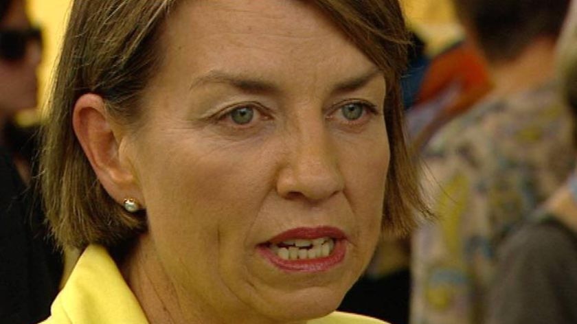 TV still of close headshot of Qld Premier Anna Bligh