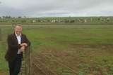 Shadow Agriculture Minister Joel Fitzgibbon visits a dairy farm near Colac, in south west Victoria.