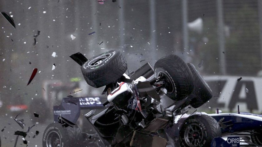 There were many casualties in the race, including Sauber's Kamui Kobayashi.
