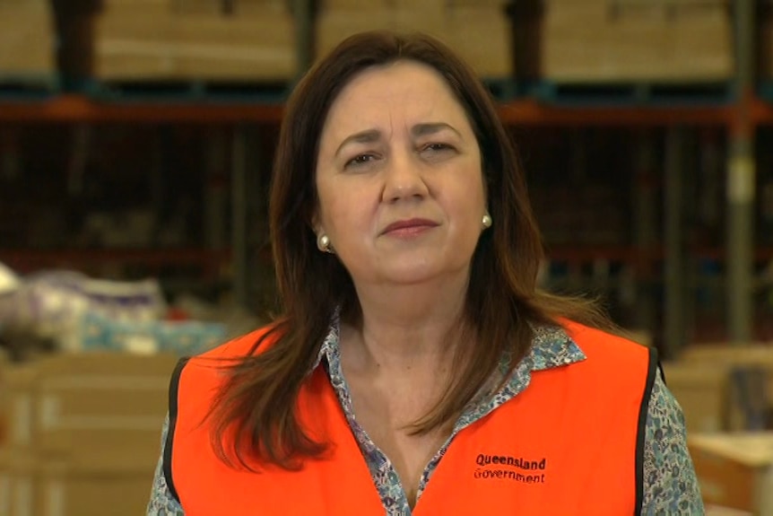 Queensland Premier Annastacia Palaszczuk at press conference in Crestmead factory