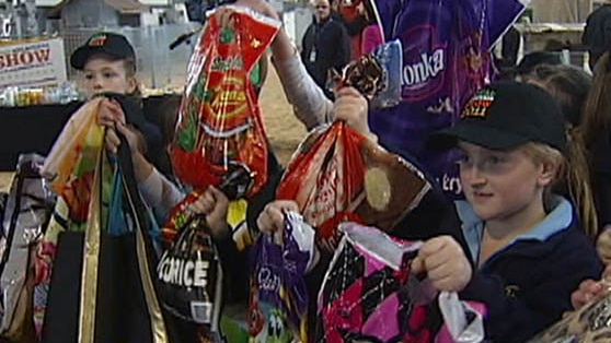 Kids snap up show bags for this year's Melbourne Show.