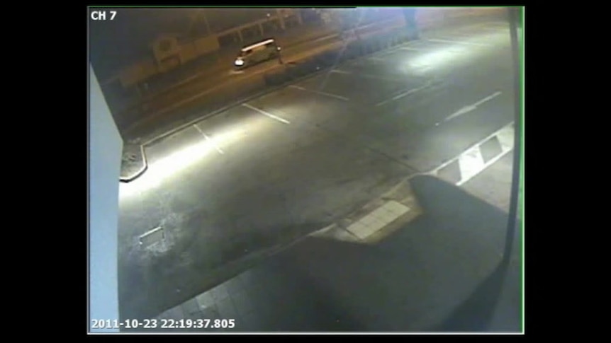 CCTV footage shows the white van used in the murder driving past