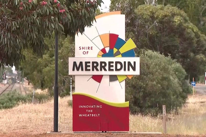 A sign for the shire of merredin in the wheatbelt.