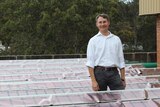 Professor Paul Dastoor at the trial site at the University of Newcastle.