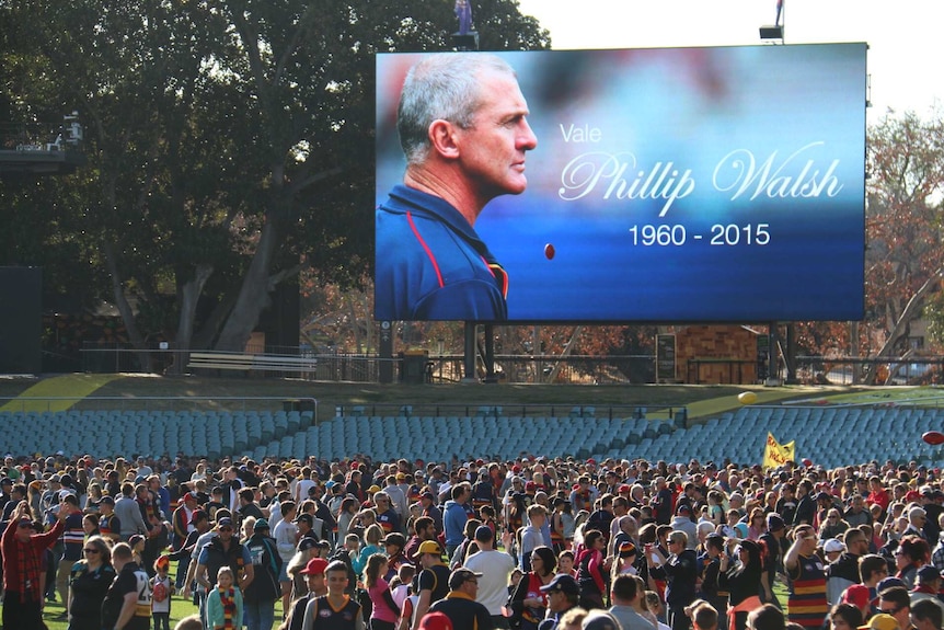 Vale Phil Walsh sign at Adelaide Oval