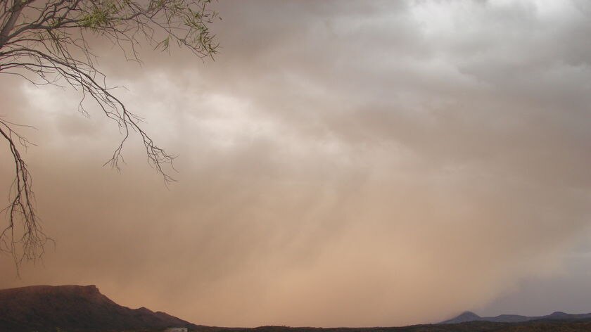 Shot of storm over Alice Springs