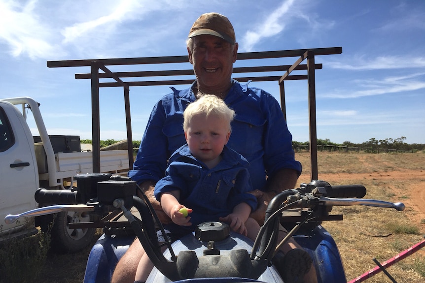 Eddie Healy with his 20 month old grandson