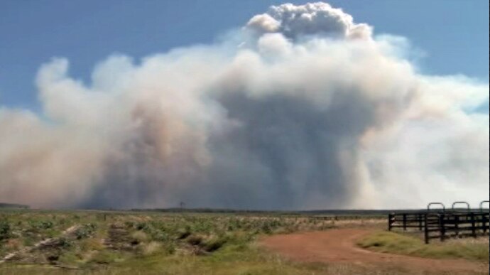 Bushfires raging south west of Nannup in Western Australia