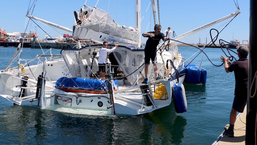 French sailor docks in Fremantle with damaged yacht