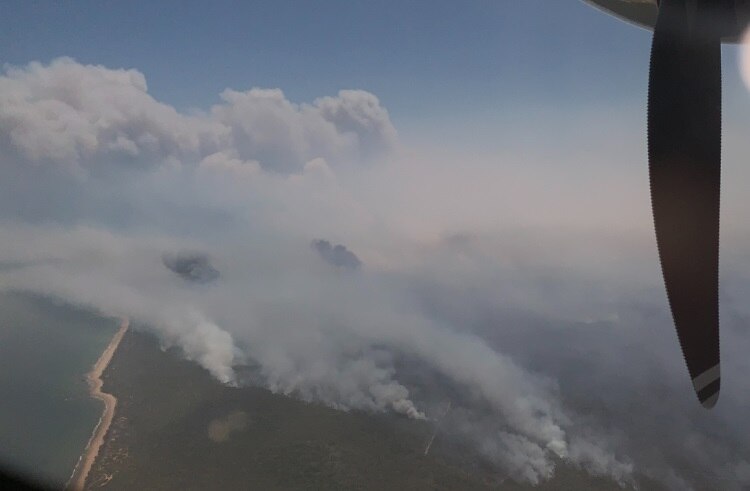 Bushfire as seen from a plane