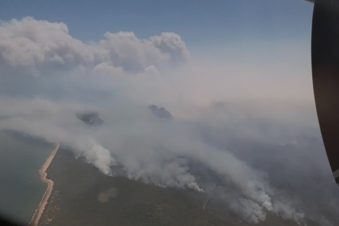 Bushfire as seen from a plane