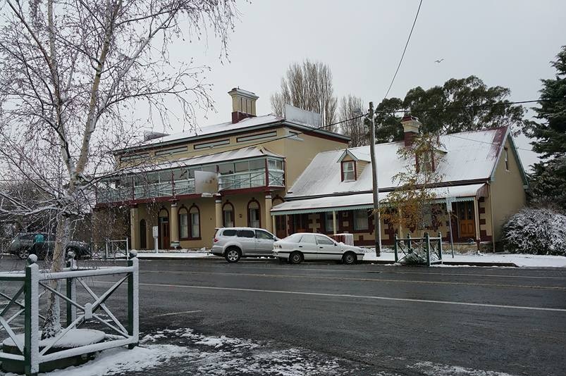 Snow at Nimmitabel last month. The Bureau of Meteorology is forecasting snow down to 1000 metres again this weekend. (File photo)