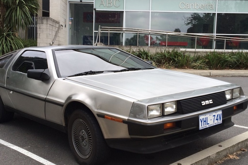 DeLorean outside ABC Canberra