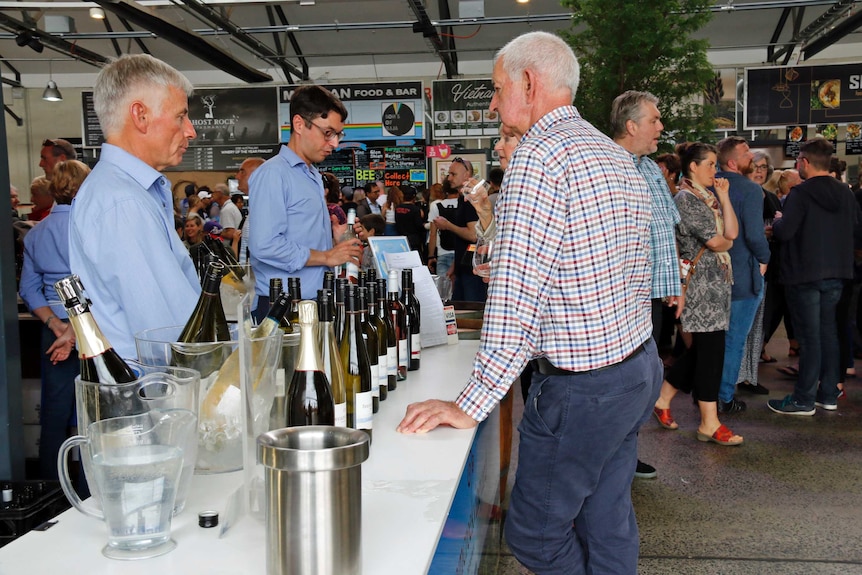 Tasmanian wines on sale at the Taste of Tasmania.