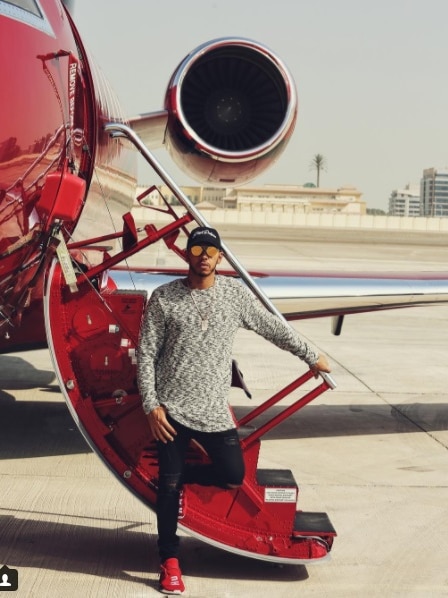 Lewis Hamilton and his private jet