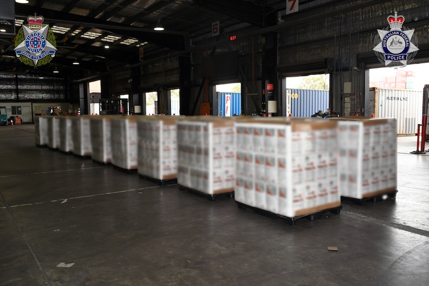 Pallets of canola oil.